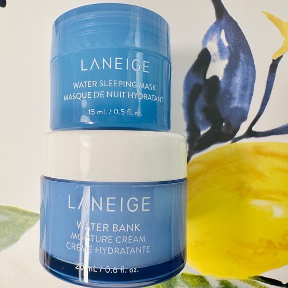 LANEIGE NEW 2 PC Water Sleeping Mask + Water Bank Moisture Hydrating Cream - Picture 1 of 7